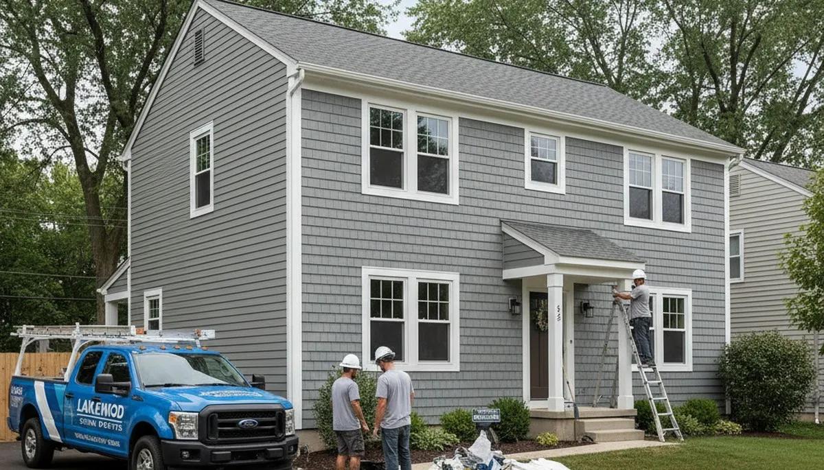 Vinyl siding installation on residential home exterior in Cleveland, OH